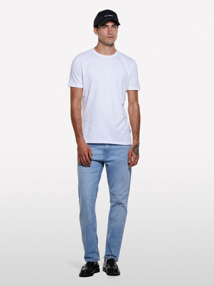 T-shirt blanc slim à manches courtes - t-shirts à manches courtes pour homme - Blanc | Sisley image number 1